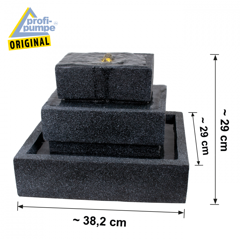 230V - Gartenbrunnen BASALT-KASKADE Abmessungen 230V - Gartenbrunnen BASALT-KASKADE Abmessungen