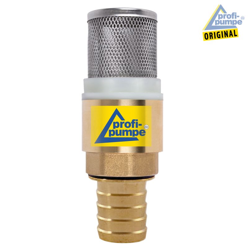 Ansaugset: 1"-Rückschlagventil mit Vorfilter und 20mm Schlauchtülle Ansaugset: 1"-Rückschlagventil mit Vorfilter und 20mm Schlauchtülle