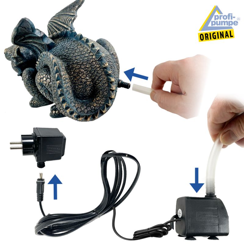 230V - Gartenbrunnen ZAUBER-DRACHE - Anschlüsse 230V - Gartenbrunnen ZAUBER-DRACHE - Anschlüsse