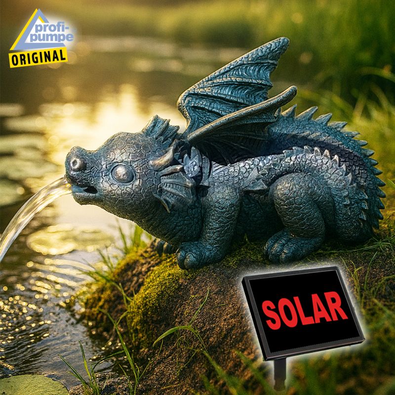 Solar Gartenbrunnen ZAUBER-DRACHE mit Li-Ion-Akku Solar Gartenbrunnen ZAUBER-DRACHE mit Li-Ion-Akku
