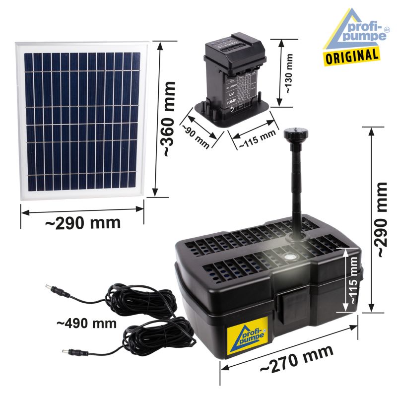 Teichpumpen-Set Solar Aqua-Vital 12-UV-C