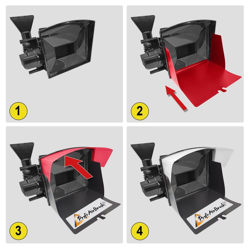 Airbrush Lackierkabine Spritzkabine Absauganlage Modellbau Sprühbox - 02660  - Pro-Lift-Montagetechnik