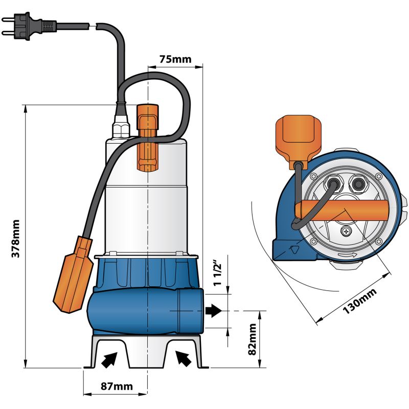 Tauchdruckpumpen DRAIN-TOP-2-370 Flachsauger