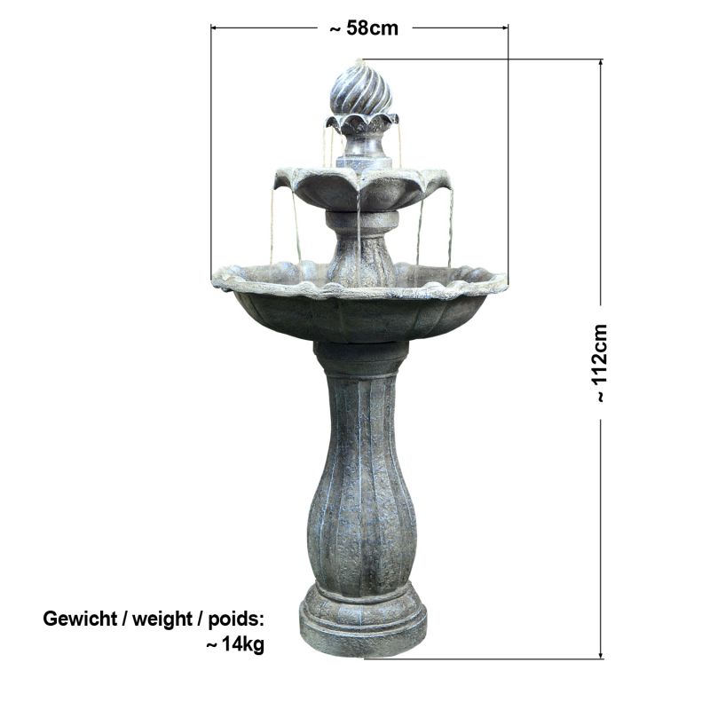 Solar Brunnen Klassik Garten Mit Liion Akku Led Licht