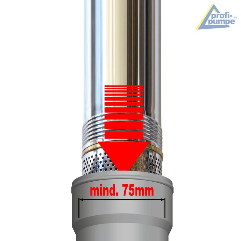Tiefbrunnenpumpe 2400l/h 0,55kW 7,5bar 102mm Rohrpumpe
