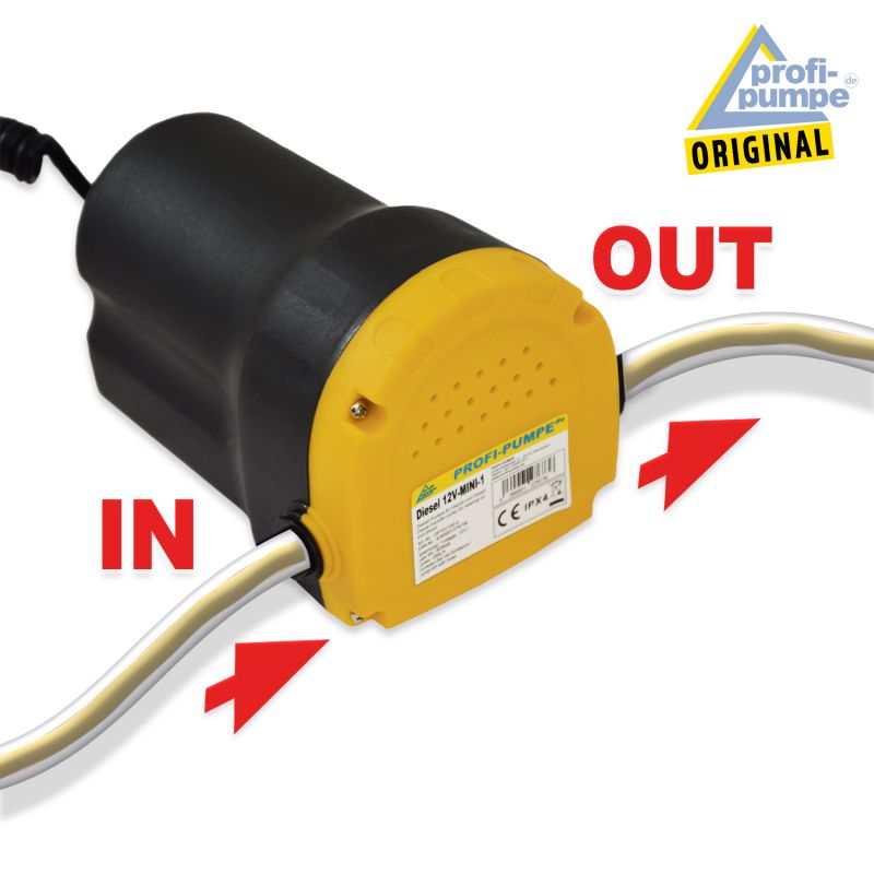 Diesel 12V-MINI-1 Umfüll-Pumpe mit Schlauch und Zubehör