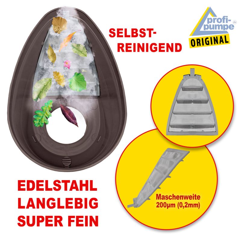 Fallrohrfilter T33 kupfer-braun - Filter Fallrohrfilter T33 kupfer-braun, Regenfilter, REGENSAMMLER REGENWASSER SAMMLER FÜLLAUTOMAT FALLROHRFILTER REGEN, Laubabscheider