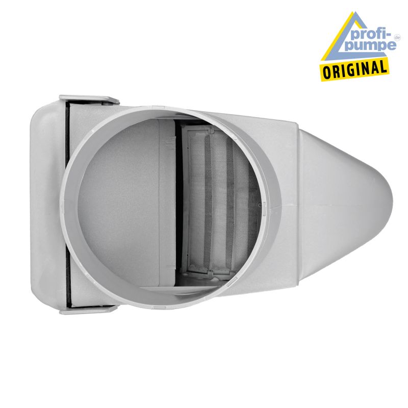 Regen-Filter T 50 grau Regen-Filter T 50 grau, Regenfilter, REGENSAMMLER REGENWASSER SAMMLER FÜLLAUTOMAT FALLROHRFILTER REGEN, Laubabscheider