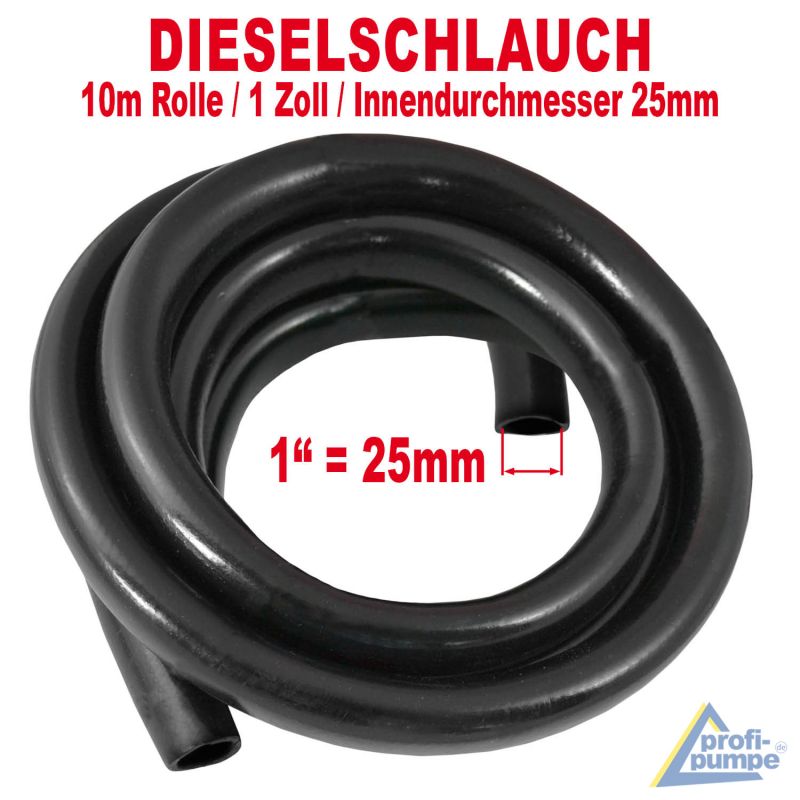 Saug- / Druckschlauch 1 Zoll schwarz 10m