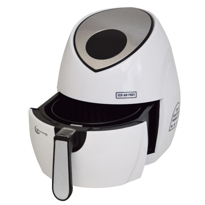 Heißluft-Multifritteuse ECO AIR-PROFI DC-1400W-1, weiß HEISSLUFT-FRITEUSE FRITEUSE für LECKER GESUNDES ESSEN fast OHNE FETT HESSLUFTOFEN HEISSLUFTGARER mit 2,7L-Einsatz AIRFRYER KINDERLEICHTE BEDIENUNG