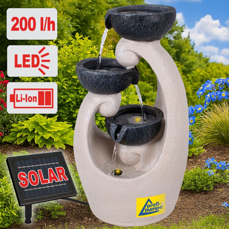 Solar Gartenbrunnen HARMONIE-QUELLE mit LED-Licht Solar Gartenbrunnen HARMONIE-QUELLE mit LED-Licht