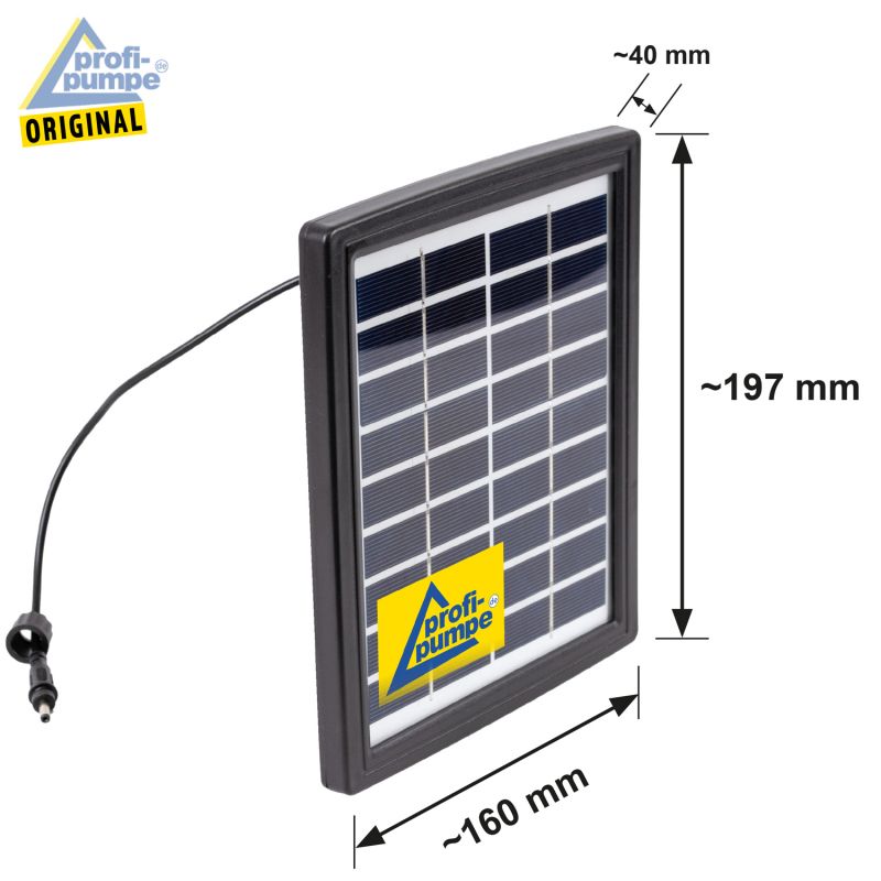 Solar Panel mit Akku 9V 2.8 Watt - Abmessungen