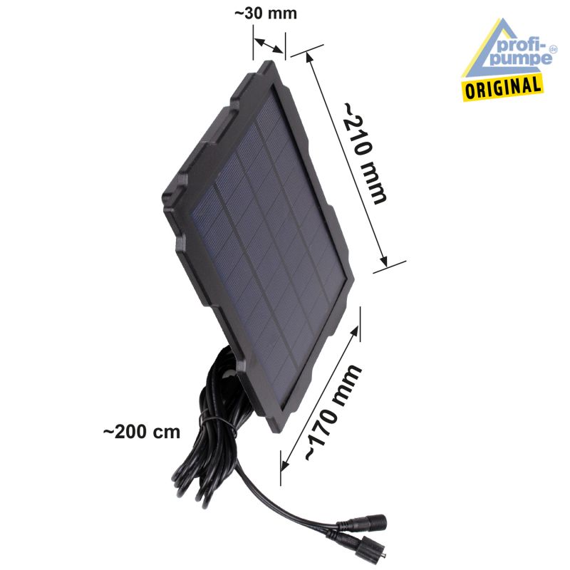 Solar Panel mit Akku 9V 3 Watt - Abmessungen Solar Panel mit Akku 9V 3 Watt - Abmessungen