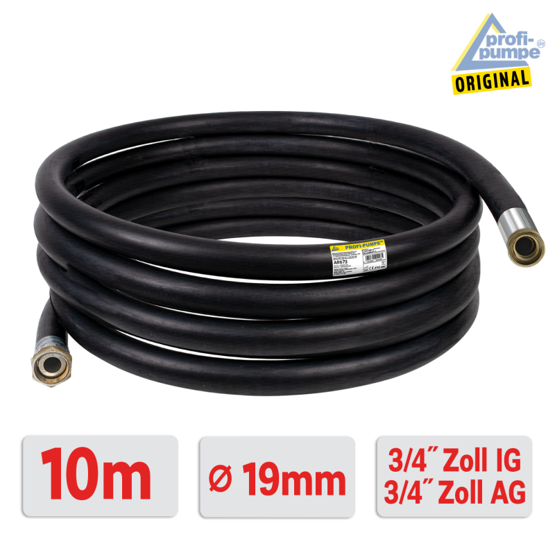 Diesel Gummi-Schlauch-Set 2.2 Innendurchmesser 19mm mit 3/4" Zoll AG-, 3/4" Zoll IG-Schlaucht&uuml;llen