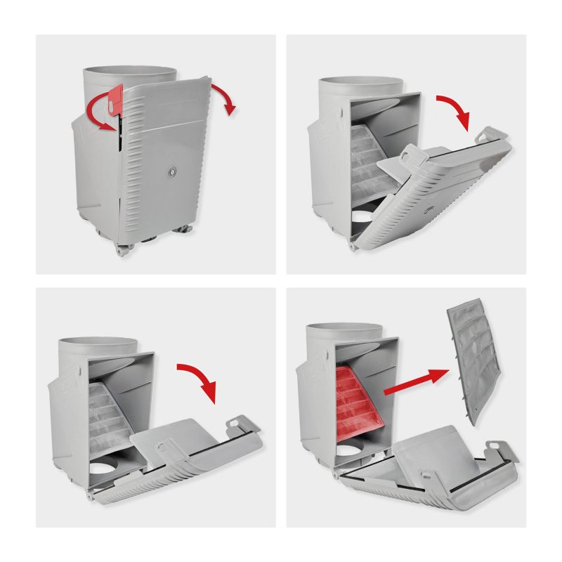 Fallrohrfilter T50 Filter entnehmen Fallrohrfilter