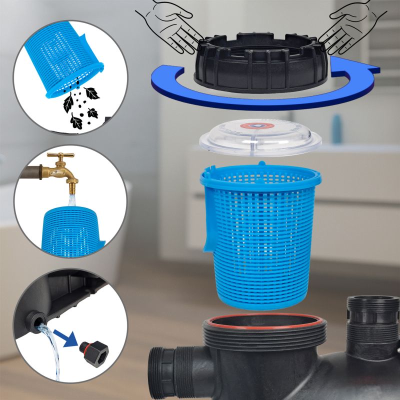 Schwimmbadpumpe INVERTER-POOL-STAR - Reinigung der Einzelteile Schwimmbadpumpe INVERTER-POOL-STAR - Reinigung der Einzelteile