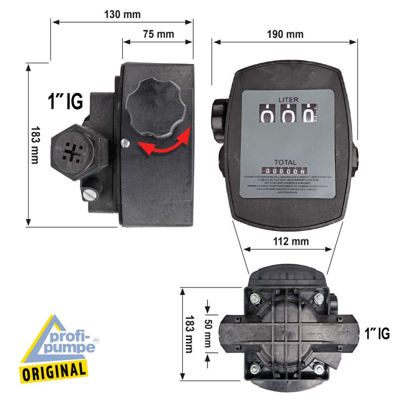 Fasspumpe Elektro TecPump 600Z400 Standard mit Analog-Zähler