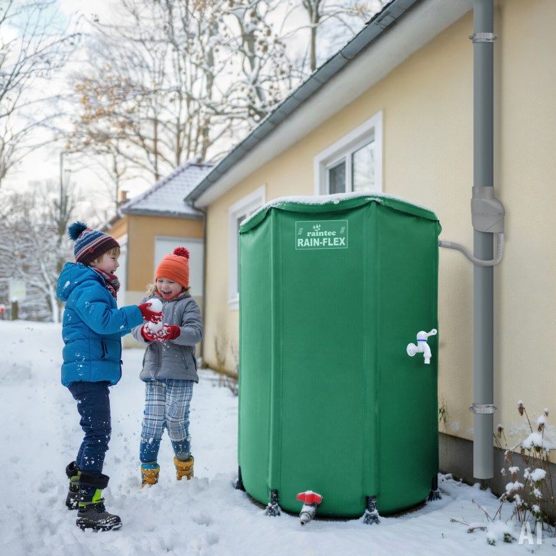 Flex-Regentonne faltbar Kinder gruen Winter