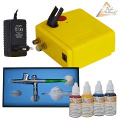 Profi-AirBrush Carry I Color II mit 4 Farben Set