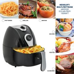 B-Ware Heißluft-Multifritteuse ECO AIR-PROFI 1350W, schwarz