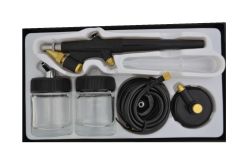 KOMPLETT-SET: Profi-AirBrush-Kompressor mit 3 Airbrush-Pistolen und viel Zubehör