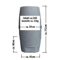 REGENTONNE SÄULE anthrazit (250L) mit Auslaufhahn