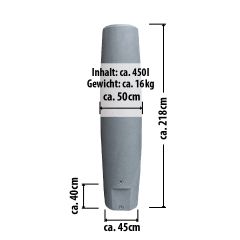 Regentonne Säule 450l anthrazit mit Auslaufhahn