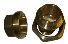 Verschraubung Messing 1 Zoll IG auf 1 Zoll AG, konisch gedichtet (ohne Zusätzliche Dichtung), Länge 71mm