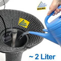 Solar - Brunnen RATTAN-3-2 schwarz mit Li-Ion-Akku & LED-Licht