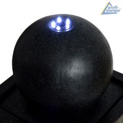 Solar - Brunnen GRANIT-BLACK-3 mit Li-Ion-Akku & LED-Licht