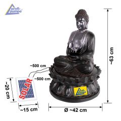 B-Ware Solar Gartenbrunnen BUDDHA-ETERNITY mit LED-Licht und Li-Ion-Akku
