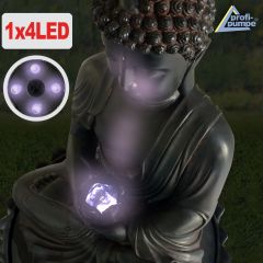 Solar Gartenbrunnen BUDDHA-ETERNITY mit LED-Licht und Li-Ion-Akku