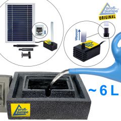 Solar Gartenbrunnen BASALT-KASKADE mit LED-Licht und Li-Ion-Akku