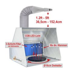 Profi-AirBrush Absauganlage für Farbnebel HOBBY 2, mit LED