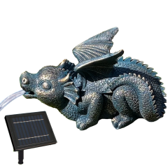 Solar Gartenbrunnen ZAUBER-DRACHEmit Li-Ion-Akku