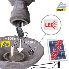 Solar - Brunnen ASIA-GARTEN-3 mit Li-Ion-Akku und LED-Licht