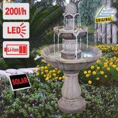  Solar - Brunnen ASIA-GARTEN-3 mit Li-Ion-Akku und LED-Licht