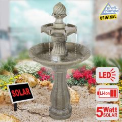  Solar - Brunnen KLASSIK-GARTEN-3-1 mit Li-Ion-Akku und LED-Licht
