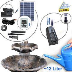  Solar - Brunnen KLASSIK-GARTEN-3-1 mit Li-Ion-Akku und LED-Licht