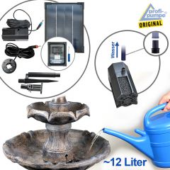  Solar - Brunnen KLASSIK-GARTEN-3-1 mit Li-Ion-Akku und LED-Licht