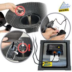  Solar - Brunnen RATTAN-3-2 mit Li-Ion-Akku und LED-Licht