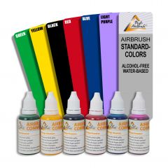 Profi-AirBrush Carry II BLACK - Color IV mit Airbrush Farben 19-er Wasserbasis Set