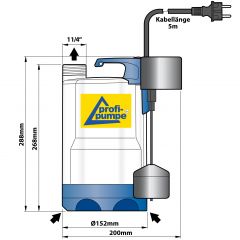 Tauchdruckpumpe DRAIN-TOP-VORTEX 370-/GM MAGNETIC FLOAT