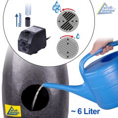 230V - Gartenbrunnen WASSER-ZWILLING  mit LED-Licht 