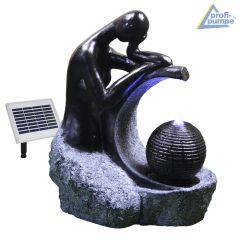 B-Ware Solar - Brunnen LADY in BLACK-2 mit LiIon-Akku & LED-Licht