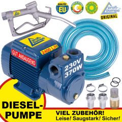 EU Diesel DeLuxe CKm 50 selbstansaugende Pumpe mit Saug- und Druckschlauch, Pistole und Zubehör 