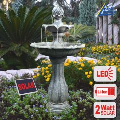 B-Ware Solar - Brunnen KLASSIK-GARTEN-2 mit LiIon-Akku & LED-Licht(Neu)