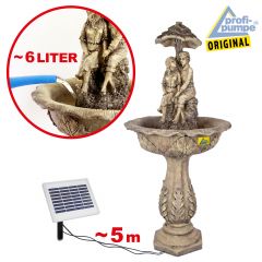 Solar - Brunnen DIE LIEBENDEN 200-3 mit Li-Ion-Akku & LED-Licht
