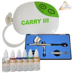 Profi-AirBrush Carry III Color mit 6 Farben Set