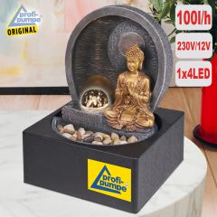 230V - Zimmerbrunnen FENG-SHUI-BUDDHA mit LED-Licht 